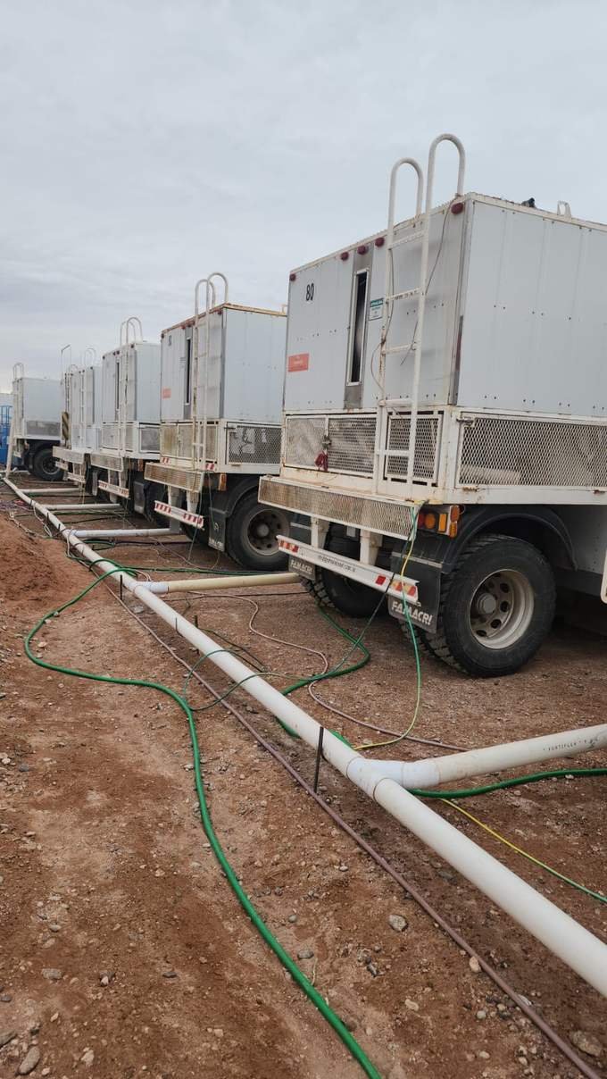 Campamento de trailers conectados en operación